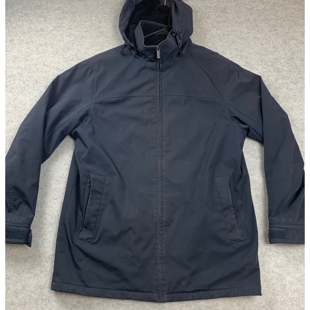 Weatherproof‎ Parka Jacket Mens Large Black Quilted Lined Full Zip Hooded